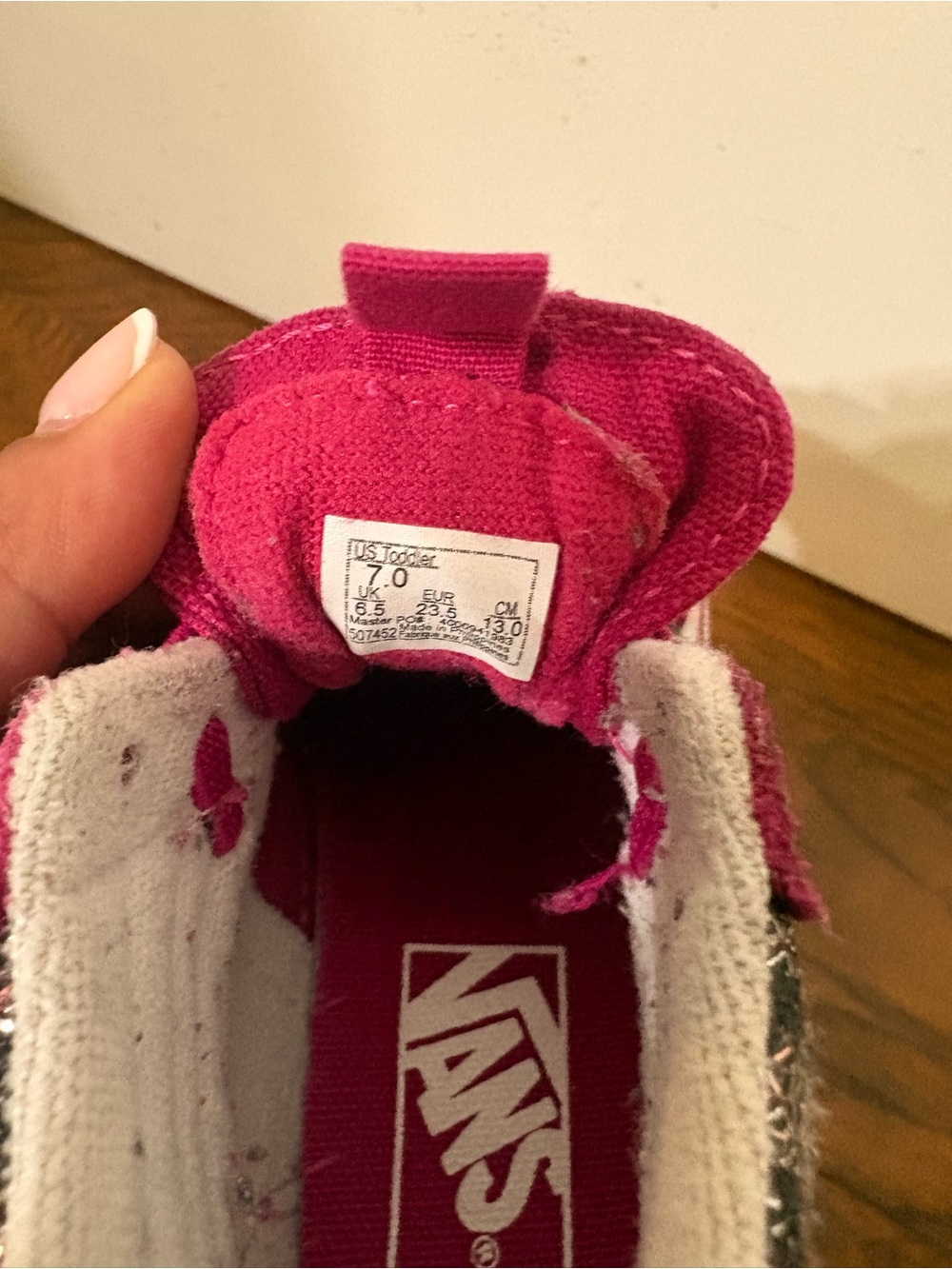 Vans Hot Pink and White Low Top Skate Shoe